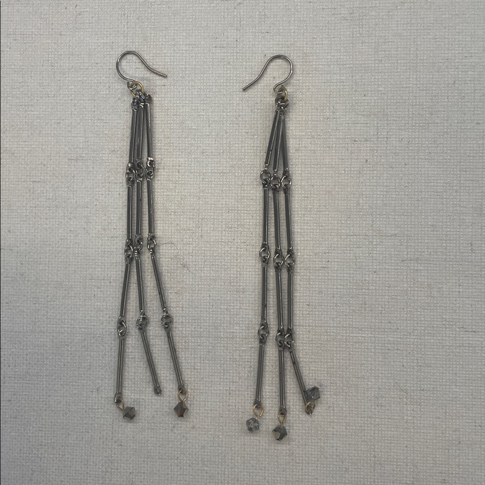 Elegant Silver and Gold Dangle Earrings